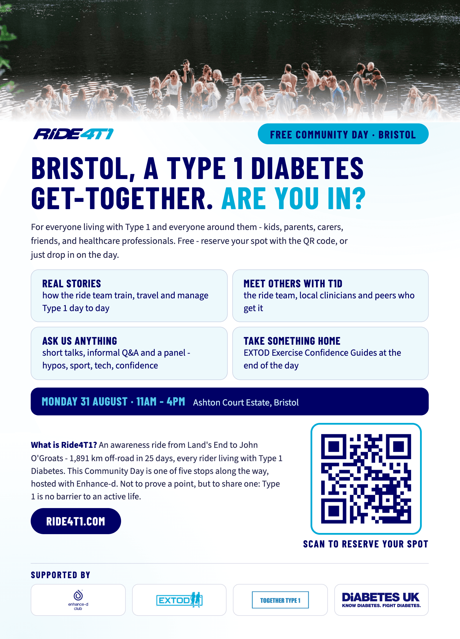 Ride4T1 Community Day poster - Bristol