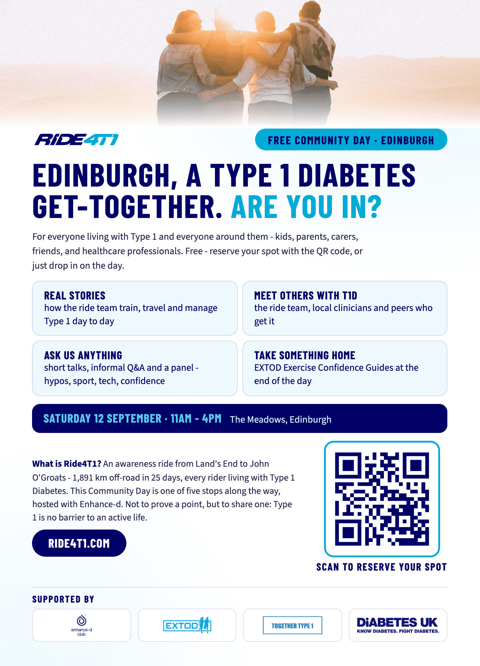 Ride4T1 Community Day poster - Edinburgh