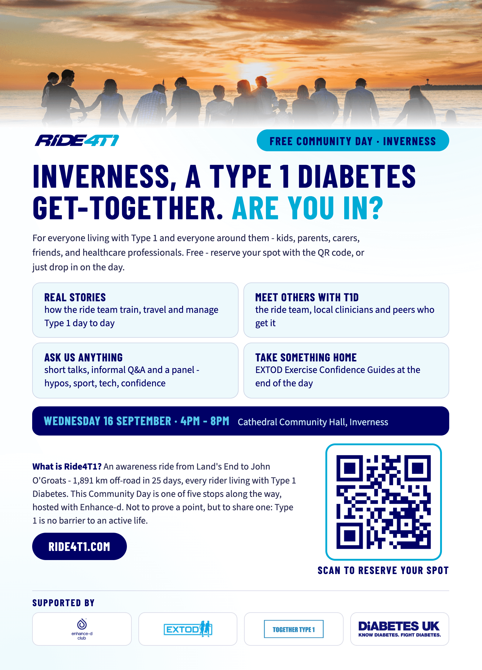 Ride4T1 Community Day poster - Inverness