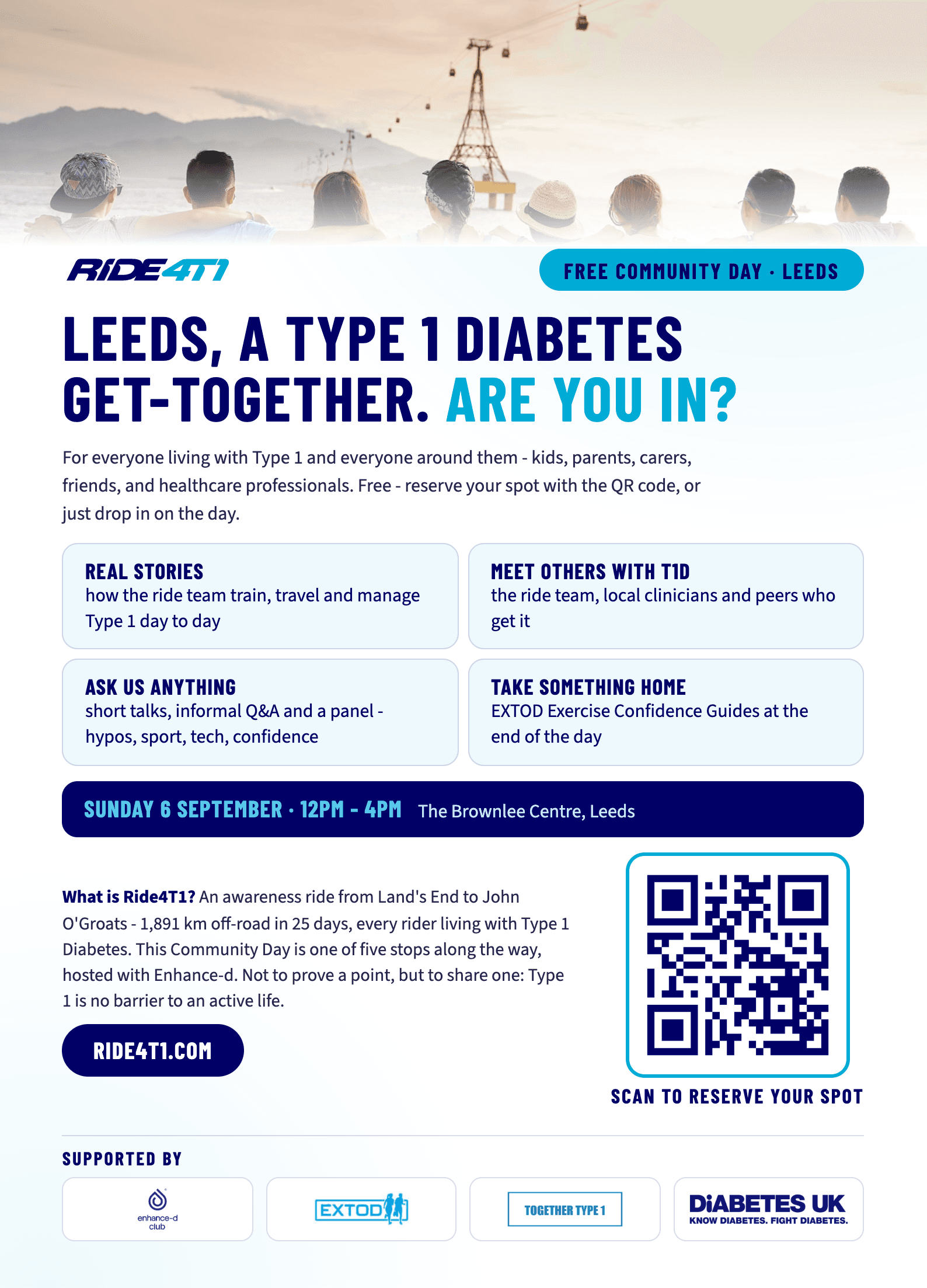 Ride4T1 Community Day poster - Leeds